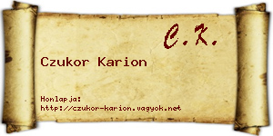 Czukor Karion névjegykártya